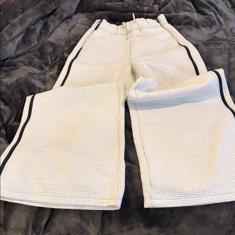 Nike White Mesh Pants with Black Logo